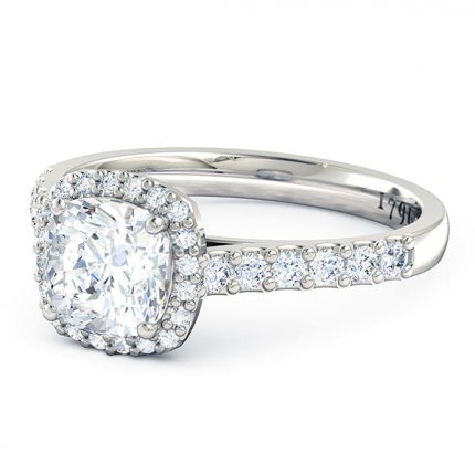 Priana Cushion Diamond Ring in 18kt White Gold AU - Side View