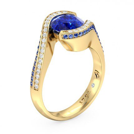 Kya Sapphire Ring in 18kt Yellow Gold AU - Main View