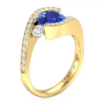 Lana Sapphire Ring in 18kt Yellow Gold AU - Main View