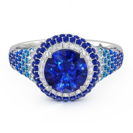 Olympia Sapphire Ring in Platinum 950 AU