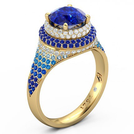 Olympia Sapphire Ring in 18kt Yellow Gold AU - Main View