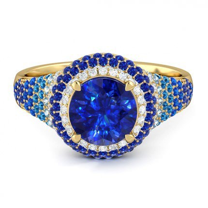 Olympia Sapphire Ring in 18kt Yellow Gold AU