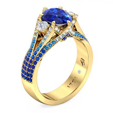 Sierra Sapphire Ring in 18kt Yellow Gold AU - Main View