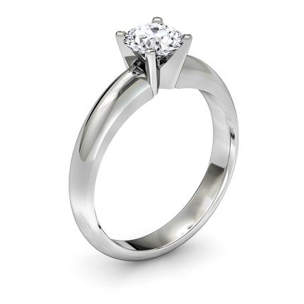 Allure Round Brilliant Diamond Ring in 18kt White Gold AU - Main View