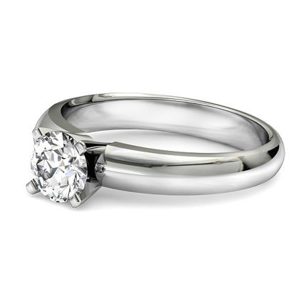 Allure Round Brilliant Diamond Ring in 18kt White Gold AU - Side View