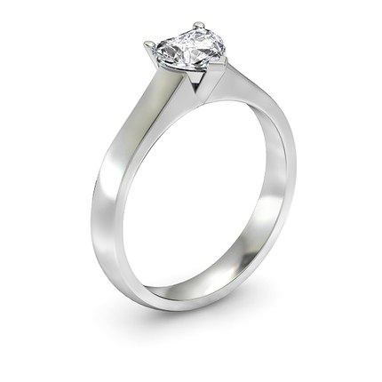 L`amour Heart Diamond Ring in Platinum 950 AU - Main View