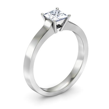 Princess Solitaire Princess Diamond Ring in Platinum 950 AU - Main View