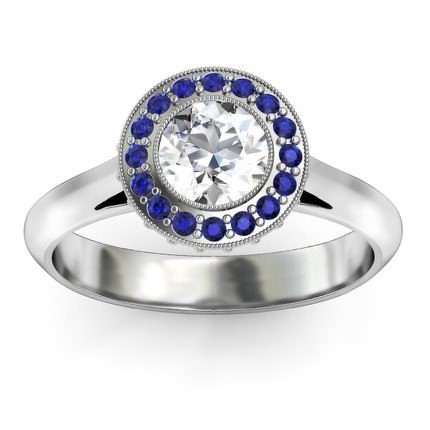 Azure Round Brilliant Diamond Ring in Platinum 950 AU