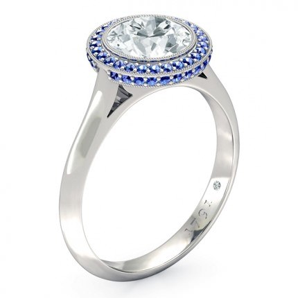 Azure Round Brilliant Diamond Ring in Platinum 950 AU - Main View