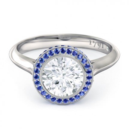 Azure Round Brilliant Diamond Ring in Platinum 950 AU