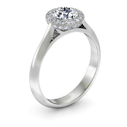 1791 Cluster Round Brilliant Diamond Ring in 18kt White Gold AU - Main View