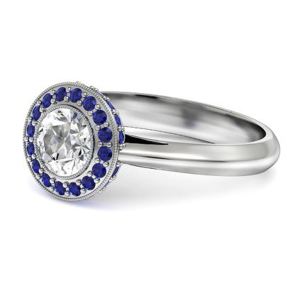 Azure Round Brilliant Diamond Ring in 18kt White Gold AU - Side View