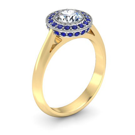 Azure Round Brilliant Diamond Ring in 18kt Yellow Gold AU - Main View