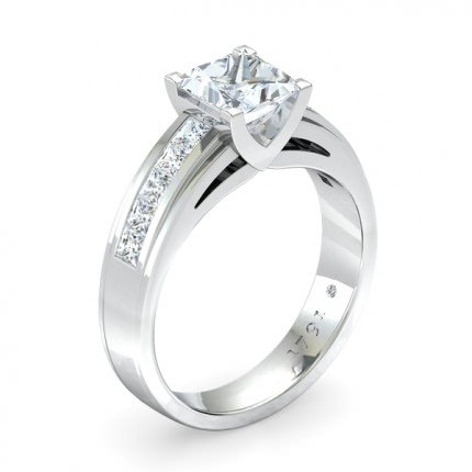 1791 Princess Princess Engagement Ring in 18kt White Gold AU - Main View