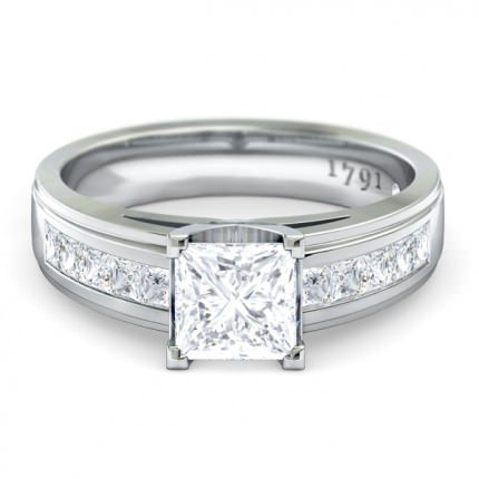 1791 Princess Princess Engagement Ring in 18kt White Gold AU