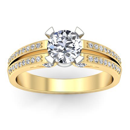 Pia Round Brilliant Diamond Ring in 18kt Yellow Gold AU