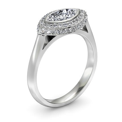 Venecia Marquise Diamond Ring in Platinum 950 AU - Main View