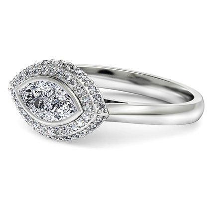 Venecia Marquise Diamond Ring in 18kt White Gold AU - Side View