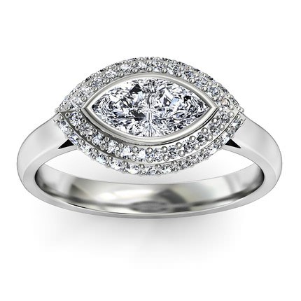 Venecia Marquise Diamond Ring in 18kt White Gold AU