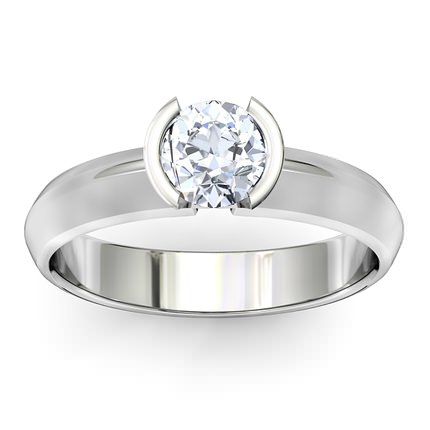 The Solitaire Round Brilliant Diamond Ring in 18kt White Gold AU