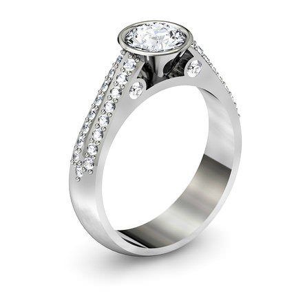 Carlotta Round Brilliant Diamond Ring in Platinum 950 AU - Main View