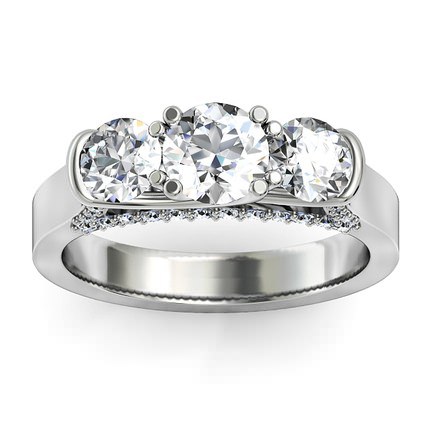 Lea Round Brilliant Diamond Ring in Platinum 950 AU