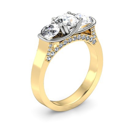 Lea Round Brilliant Diamond Ring in 18kt Yellow Gold AU - Main View