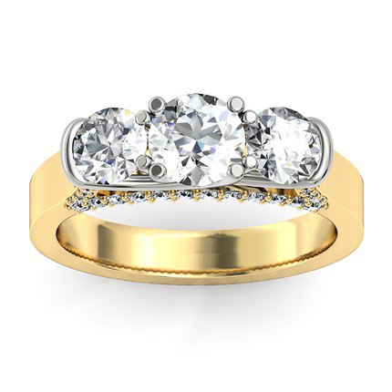 Lea Round Brilliant Diamond Ring in 18kt Yellow Gold AU