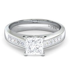 Elena Princess Engagement Ring in Platinum 950