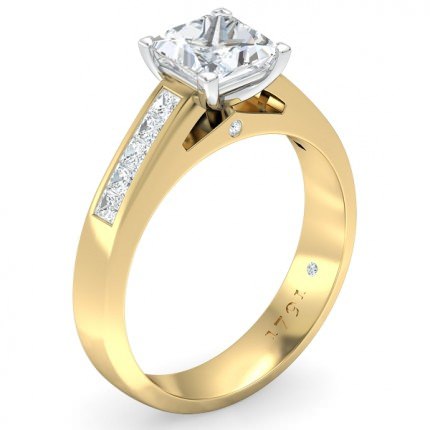 Elena Princess Engagement Ring in 18kt Yellow Gold AU - Main View
