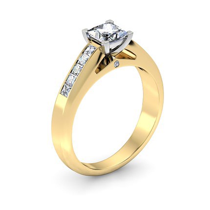 Elena Princess Diamond Ring in 18kt Yellow Gold AU - Main View