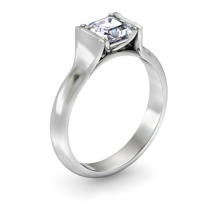 Jasmine Asscher Diamond Ring in Platinum 950 AU - Main View