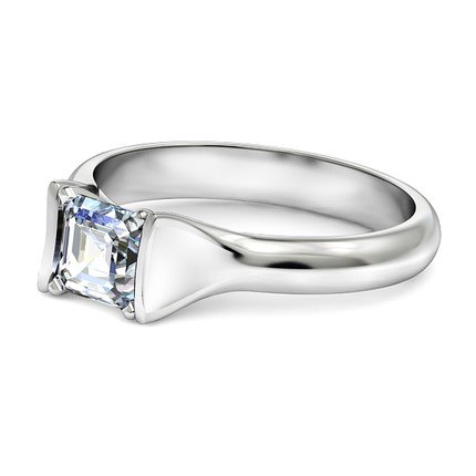 Jasmine Asscher Diamond Ring in Platinum 950 AU - Side View