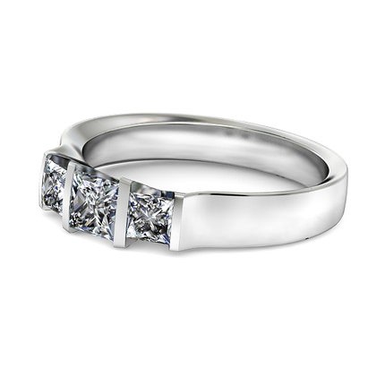 Karine Princess Diamond Ring in Platinum 950 AU - Side View