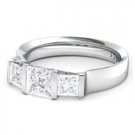 Karine Princess Engagement Ring in Platinum 950 AU - Side View