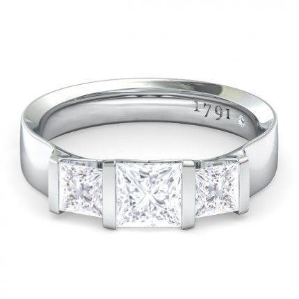 Karine Princess Engagement Ring in 18kt White Gold AU