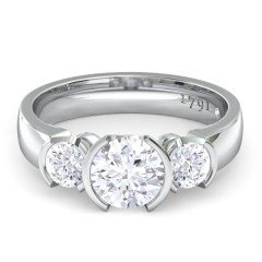 Eternal Round Brilliant Engagement Ring in 18kt White Gold + PT setting