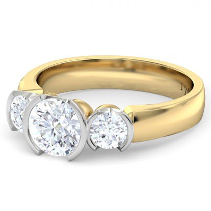Eternal Round Brilliant Engagement Ring in 18kt Yellow Gold AU - Side View