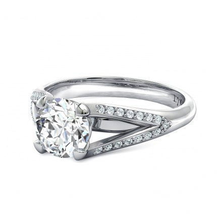 Maia Round Brilliant Diamond Ring in Platinum 950 AU - Side View