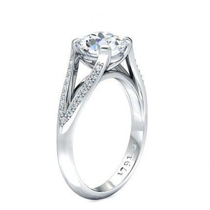 Maia Round Brilliant Diamond Ring in 18kt White Gold AU - Main View