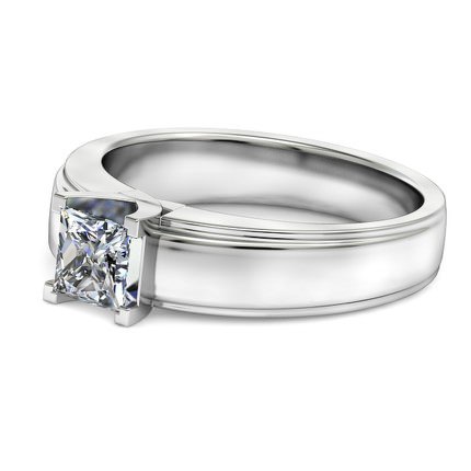 Isa Princess Diamond Ring in Platinum 950 AU - Side View