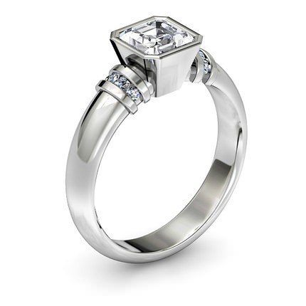 Alba Asscher Diamond Ring in Platinum 950 AU - Main View