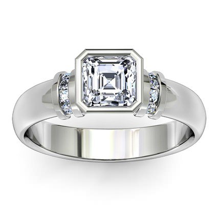 Alba Asscher Diamond Ring in Platinum 950 AU