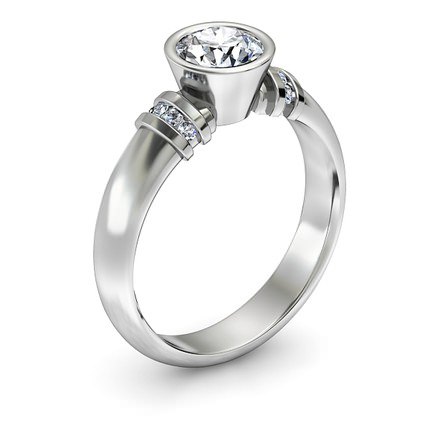 Carmen Round Brilliant Diamond Ring in Platinum 950 AU - Main View
