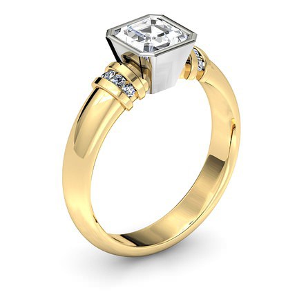 Alba Asscher Diamond Ring in 18kt Yellow Gold AU - Main View