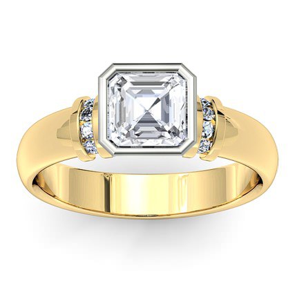 Alba Asscher Diamond Ring in 18kt Yellow Gold AU