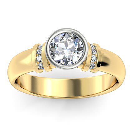 Carmen Round Brilliant Diamond Ring in 18kt Yellow Gold AU