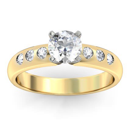 Radiosa Round Brilliant Diamond Ring in 18kt Yellow Gold AU