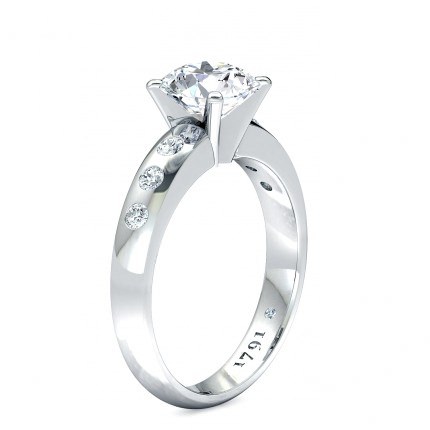 Radiosa Round Brilliant Diamond Ring in 18kt White Gold AU - Main View