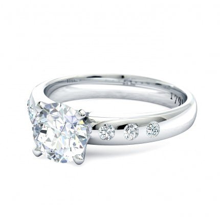 Radiosa Round Brilliant Diamond Ring in 18kt White Gold AU - Side View